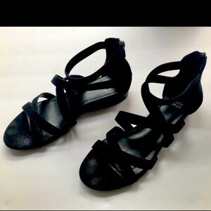 Eileen Fisher black suede sandals